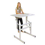 Möckel Sitz- Steharbeitstisch Ergo S72 B x T x H 100 x 70 x 72-122 cm, mit Rollen, grau/grau