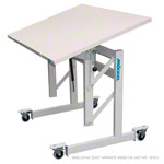 Möckel Sitz-Steharbeitstisch Ergo S72 B x T x H 120 x 80 x 72-122 cm, mit Rollen, grau/grau