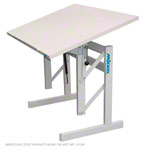 Mckel Sitz-Steharbeitstisch Ergo S72 BxTxH 120x80x72-122 cm, mit Gleitern, grau/grau