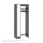 Offene Garderobe für 5 Personen, HxBxT 195x74x48 cm