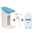 Seifenspender-Set Eurospender Safety plus, + Pumpe + Baktolin Pure 1 l