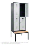 Spindschrank mit Bank und 2 Abteilen, Abteilbreite 40 cm