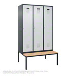 Spindschrank mit Bank und 3 Abteilen a 40 cm