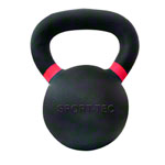 Sport-Tec Kettlebell Powdercoated, 12 kg, schwarz/rot