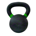 Sport-Tec Kettlebell Powdercoated, 14 kg, schwarz/hellgrün