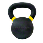 Sport-Tec Kettlebell Powdercoated, 6 kg, schwarz/hellgelb