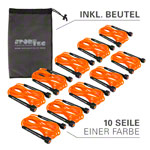 Springseil Speed Rope-Set, verstellbar, 300 cm, 10 Seile, inkl. Aufbewahrungsbeutel