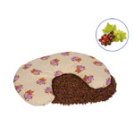 Traubenkern-Nackenhörnchen mit Baumwollbezug, 0.8 kg, LxB 30x30 cm