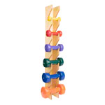 Wandhalterung-Set inkl. Hanteln, 0,5-5 kg, 6 Stück