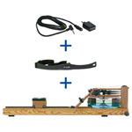 WaterRower Rudergert Esche, inkl. S4 Monitor, Herzfrequenzempfnger und Brustgurt POLAR T31, Set 3-tlg.