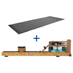 WaterRower Rudergerät Esche, inkl. S4 Monitor und Bodenschutzmatte, Set 2-tlg