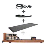 WaterRower Rudergert Nussbaum, inkl. S4 Monitor, Herzfrequenzempfnger, Brustgurt POLAR T31 und Bodenschutzmatte, Set 4-tlg.