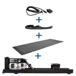 WaterRower Rudergert Shadow, inkl. S4 Monitor, Herzfrequenzempfnger, Brustgurt POLAR T31 und Bodenschutzmatte, Set 4-tlg.