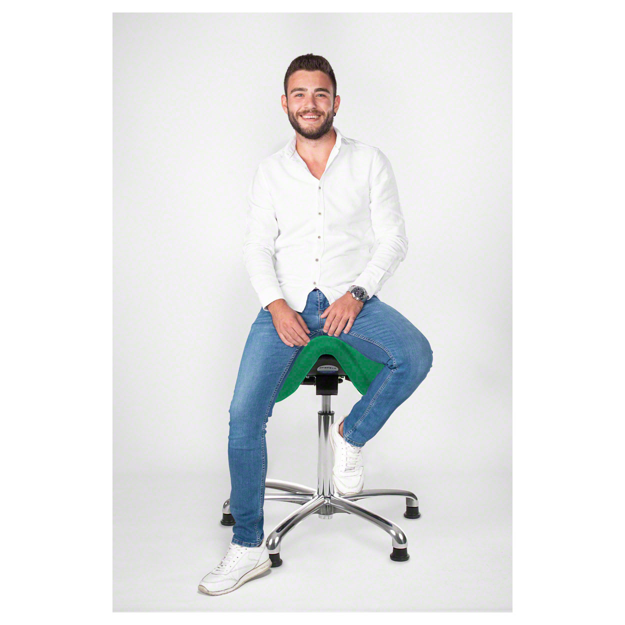 Tabouret de selle exclusif avec rembourrage et patins, tabouret vente en gros de travail