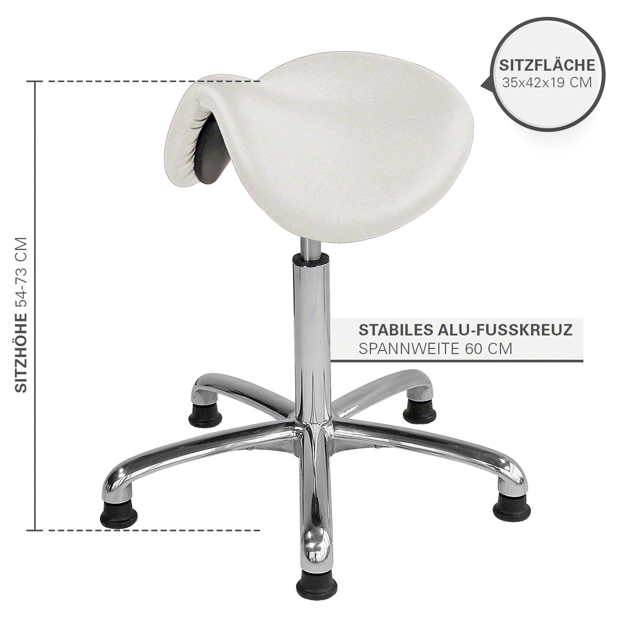 Tabouret de selle exclusif avec rembourrage et patins, tabouret de tendance travail