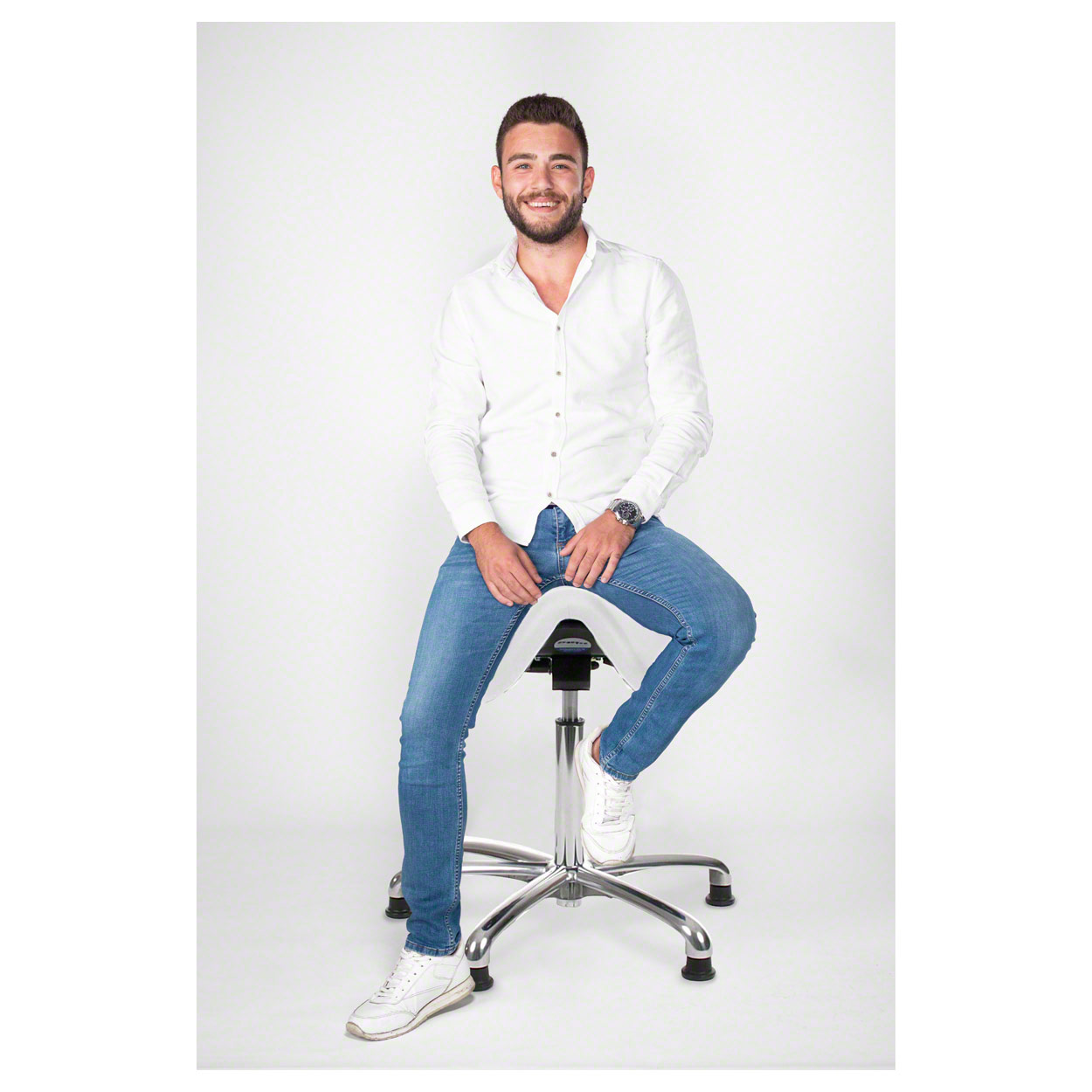 Tabouret de selle exclusif en ligne avec rembourrage et patins, tabouret de travail