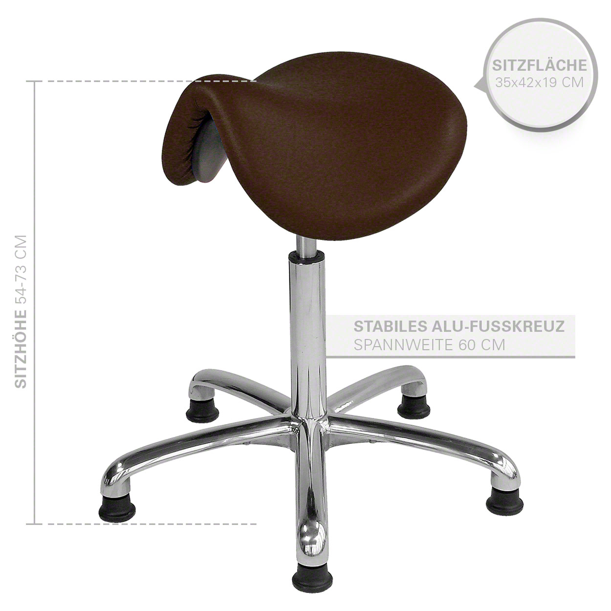 Tabouret de selle exclusif avec rembourrage points de vente et patins, tabouret de travail