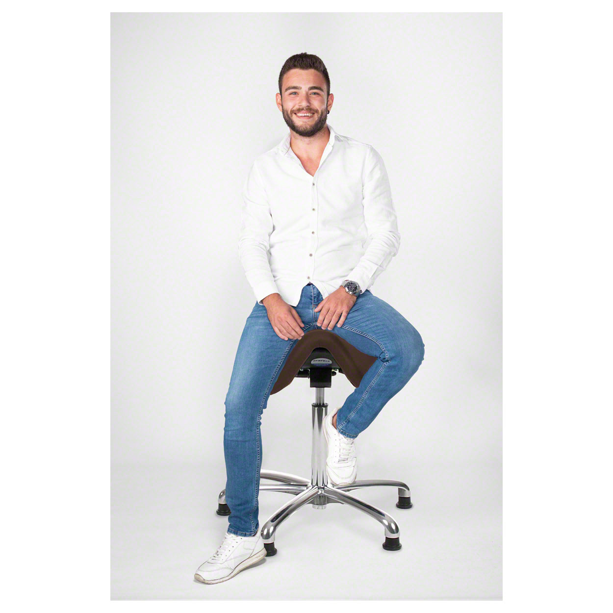Tabouret de selle exclusif avec rembourrage et patins, tabouret mode de travail