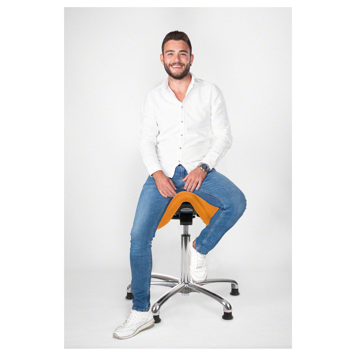 Tabouret de selle exclusif avec rembourrage et patins, tabouret vente en gros de travail