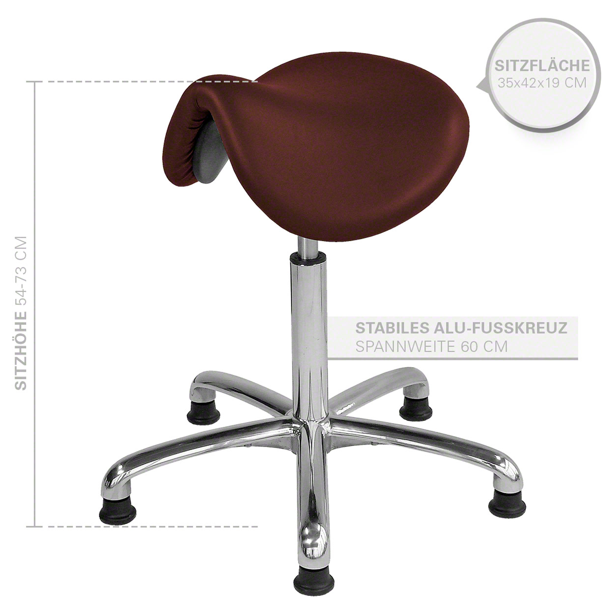 Tabouret de selle exclusif avec rembourrage et patins, tabouret de 2024 travail