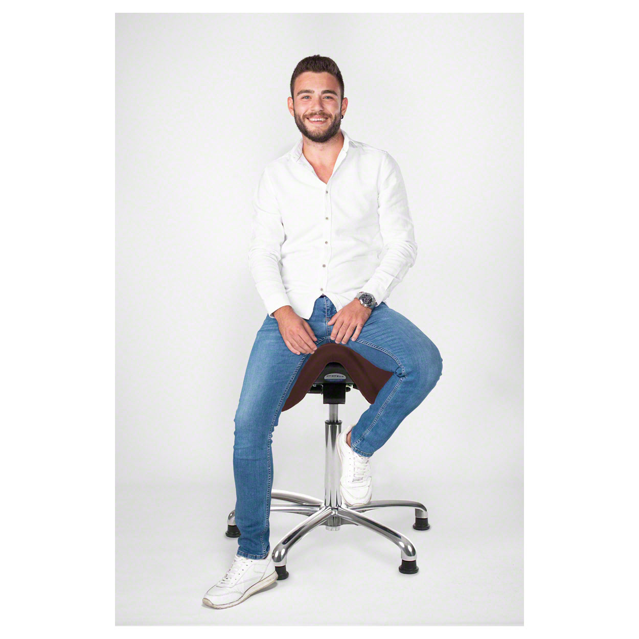 Tabouret de selle boutiques exclusif avec rembourrage et patins, tabouret de travail