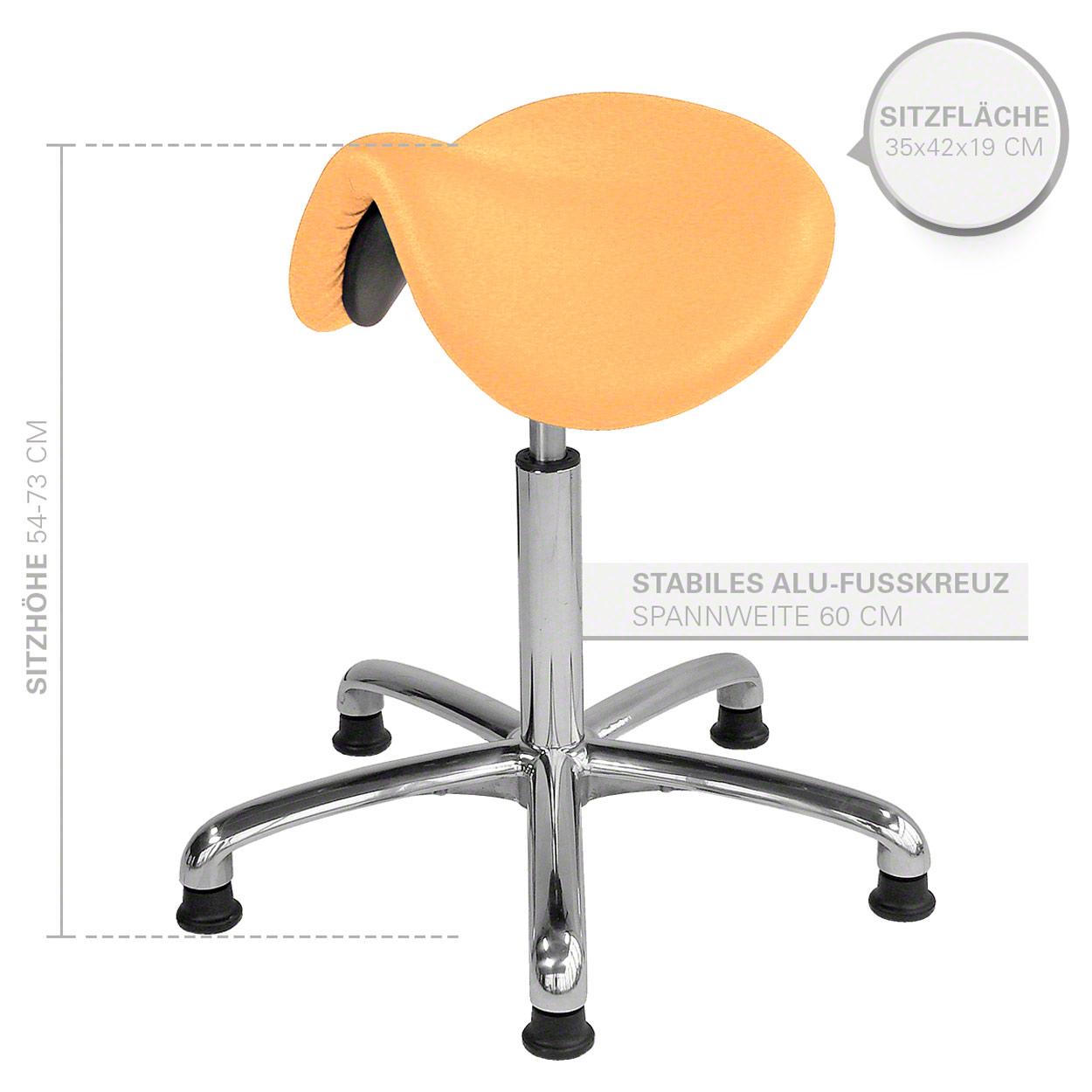 Tabouret de selle exclusif avec rembourrage points de vente et patins, tabouret de travail