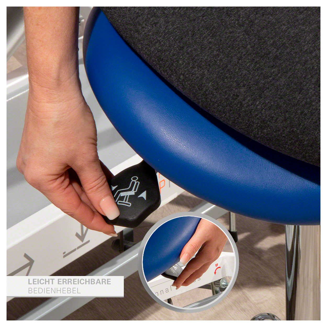 Tabouret de selle exclusif avec rembourrage et patins, tabouret de 2024 travail