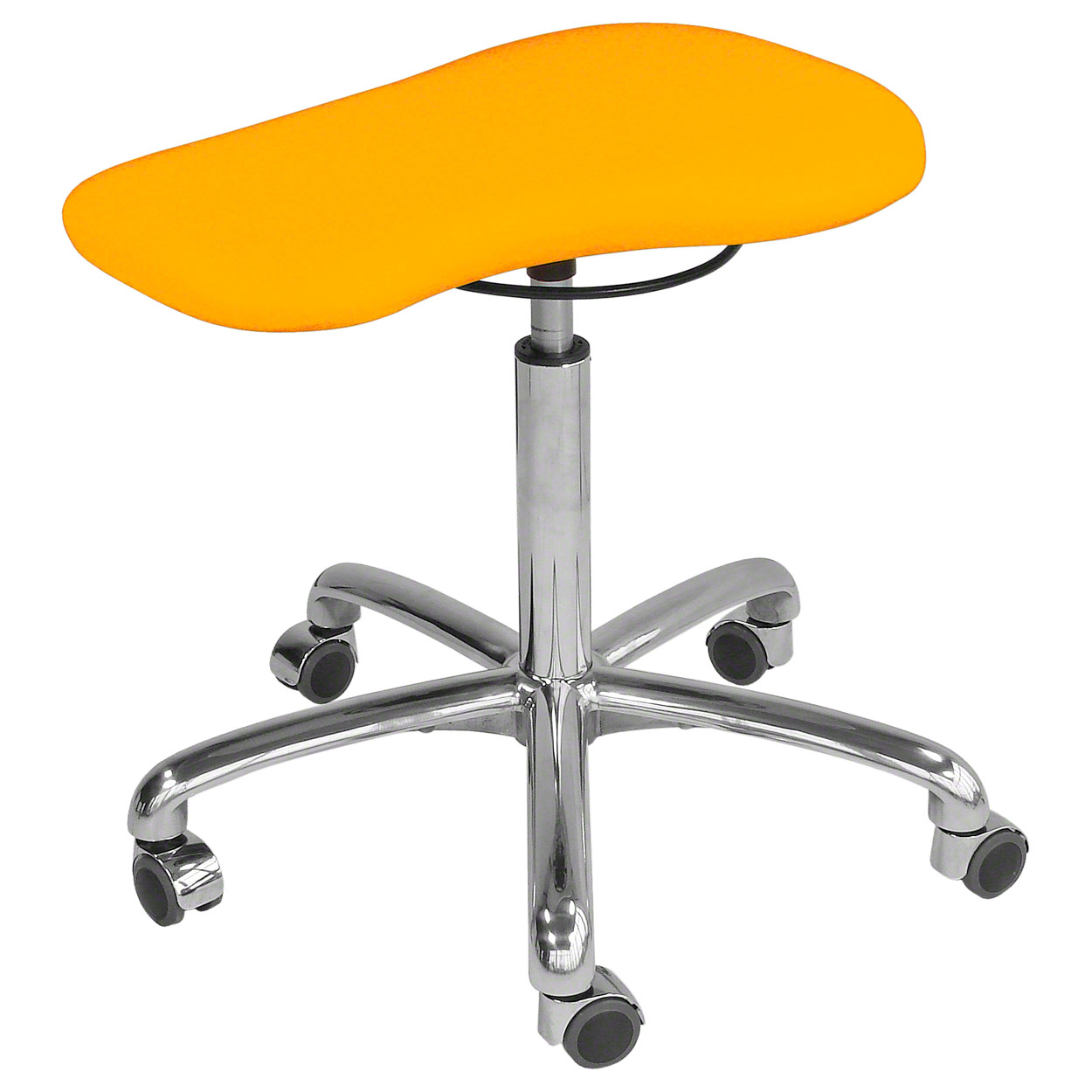 Therapiehocker Exklusiv mit Polster und Rollen, Praxishocker, Rollhocker