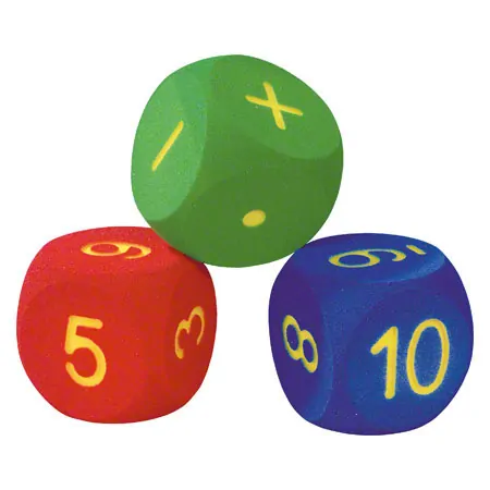 VOLLEY Schaumstoff-Lernwrfel 3-tlg. Set, 16x16x16 cm, Zahlen und Rechenzeichen