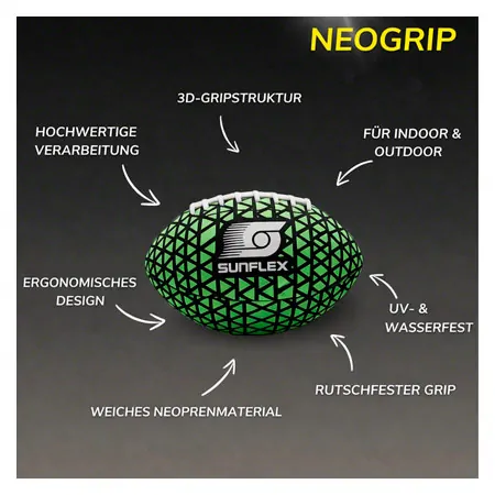 SUNFLEX American Football NeoGrip, Neongr�n, mini