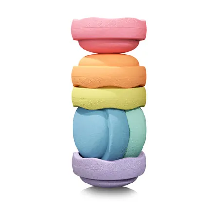 Stapelstein-Set rainbow pastel, 6-tlg.