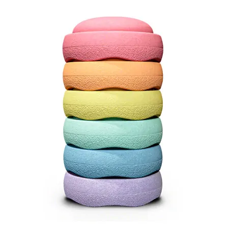 Stapelstein-Set rainbow pastel, 6-tlg.