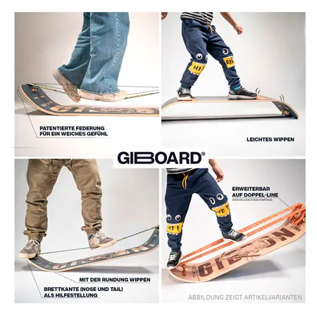 GIBBON Giboard-Set Roots Rocker Travel, Doppelte Slackline