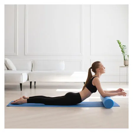 Yoga Rolle,  15 cm x 90 cm, blau