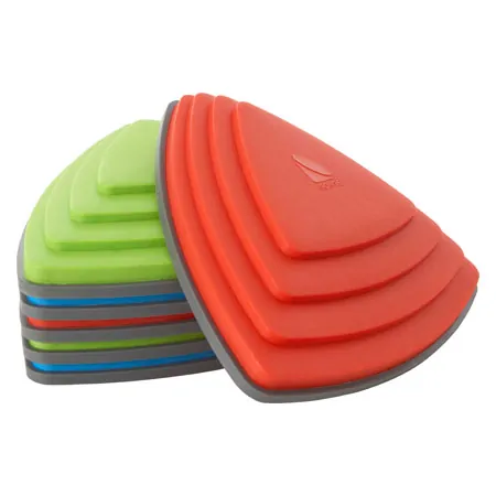 Gonge Spielkreisel Mini Top, orange + Fluss-Steine, 3x gro + 3x klein, Set 7-tlg.