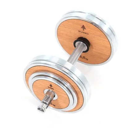 NOHrD WeightPlate Tower 2x Kurzhanteln, 1x Langhantel 20x Hantelscheiben, Eiche