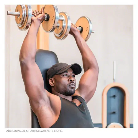 NOHrD WeightPlate Tower 2x Kurzhanteln, 1x Langhantel 20x Hantelscheiben, Kirsche