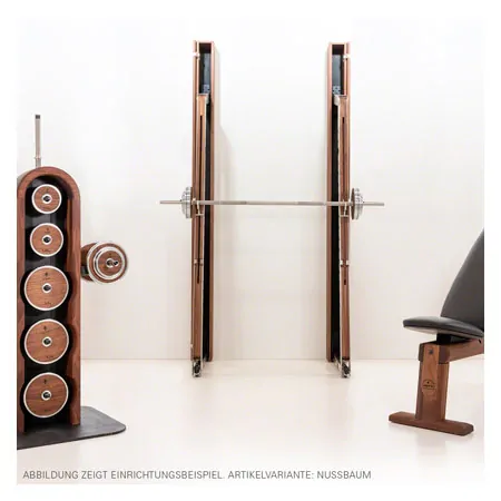 NOHRD SquatRack ausklappbare Hantelablage Nussbaum