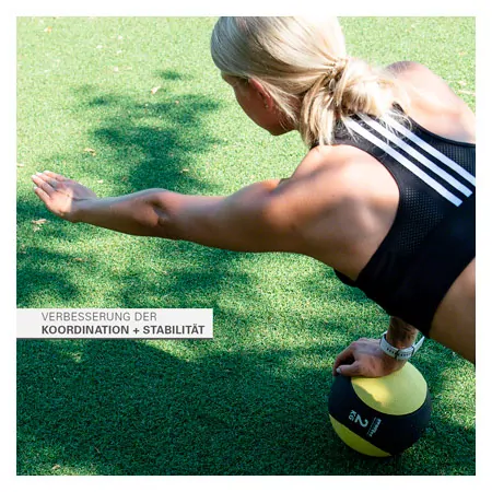 Sport-Tec Medizinball  19 cm, 2 kg, gelb