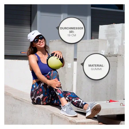Sport-Tec Medizinball  19 cm, 2 kg, gelb