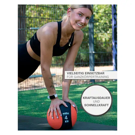 Sport-Tec Medizinball  23 cm, 4 kg, rot