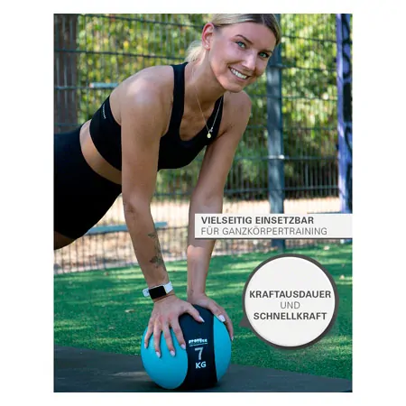 Sport-Tec Medizinball  28 cm, 7 kg, hellblau