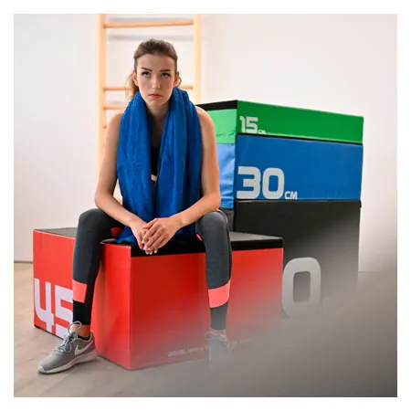 Sport-Tec Sprungtrainer Soft Plyo Box-Set, 4-tlg., stapelbar, 15-60 cm