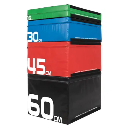 Sport-Tec Sprungtrainer Soft Plyo Box-Set, 4-tlg., stapelbar, 15-60 cm
