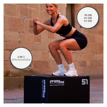 Sport-Tec Sprungtrainer 3-in-1 Soft Plyo Box, 76x61x51 cm