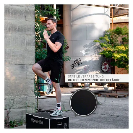 Sport-Tec Sprungtrainer 3-in-1 Plyo Box aus Holz, 75x60x50 cm