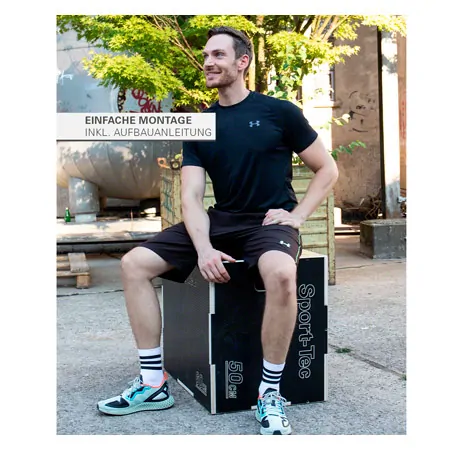Sport-Tec Sprungtrainer 3-in-1 Plyo Box aus Holz, 75x60x50 cm