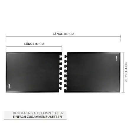 Sport-Tec Anti-Ermdungsmatte, 2 Module  90 cm, 180x65x1,3 cm, schwarz