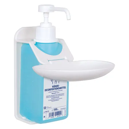 Wandhalterung fr 350/500 ml Hndedesinfektionsmittel inkl. Tropfschale, 2 tlg