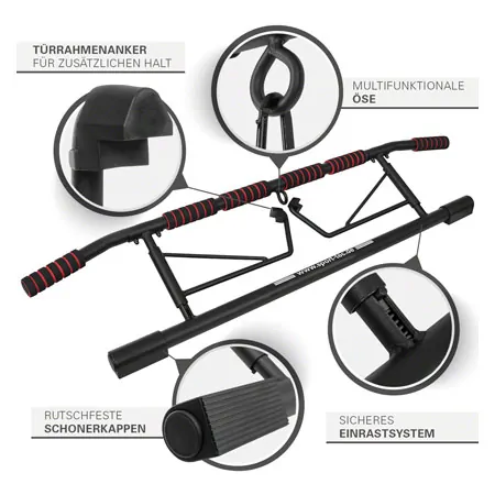 Sport-Tec Trreck Klimmzugstange klappbar, 117x28 cm, inkl. 2 Power Ropes + 2 Karabinerhaken